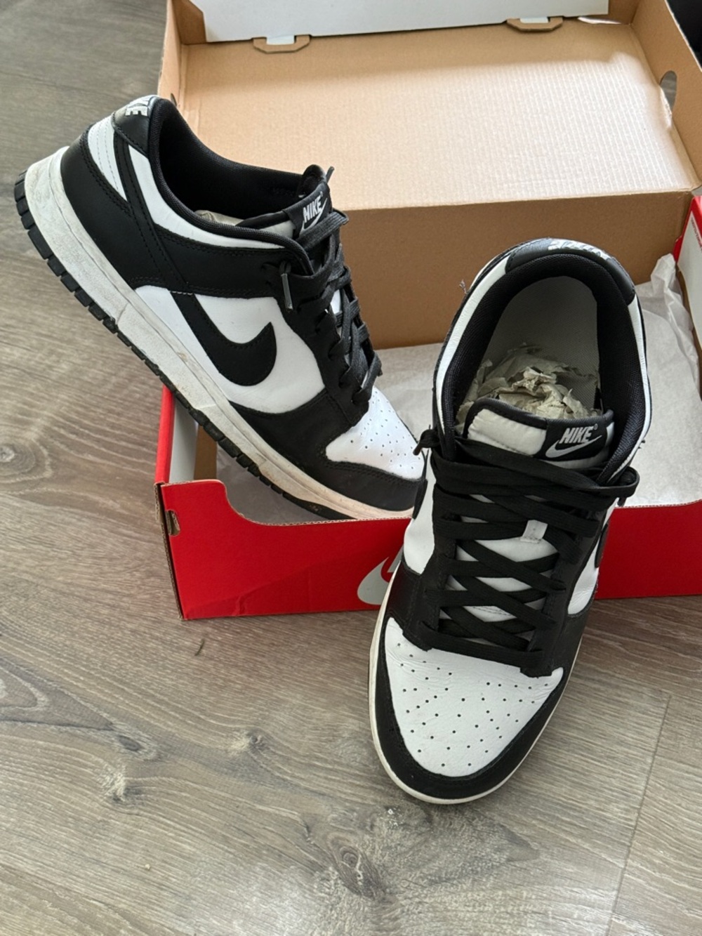 Nike Black and White Low-Top Swoosh Sneakers